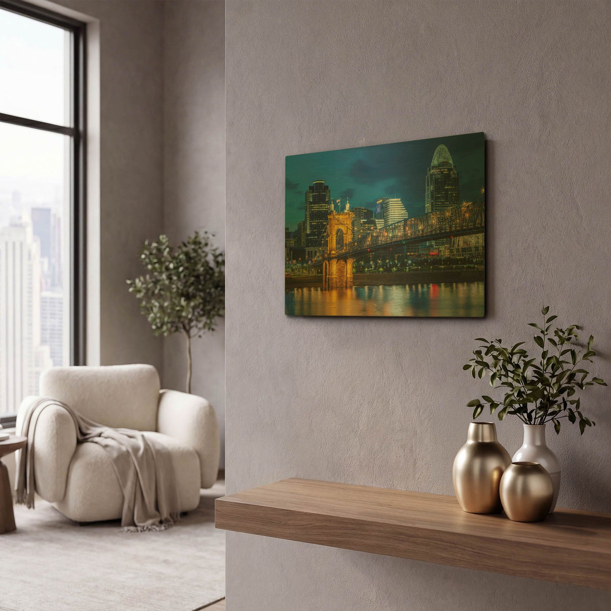 'Cincinnati' By AKG Gold Metal Wall Art