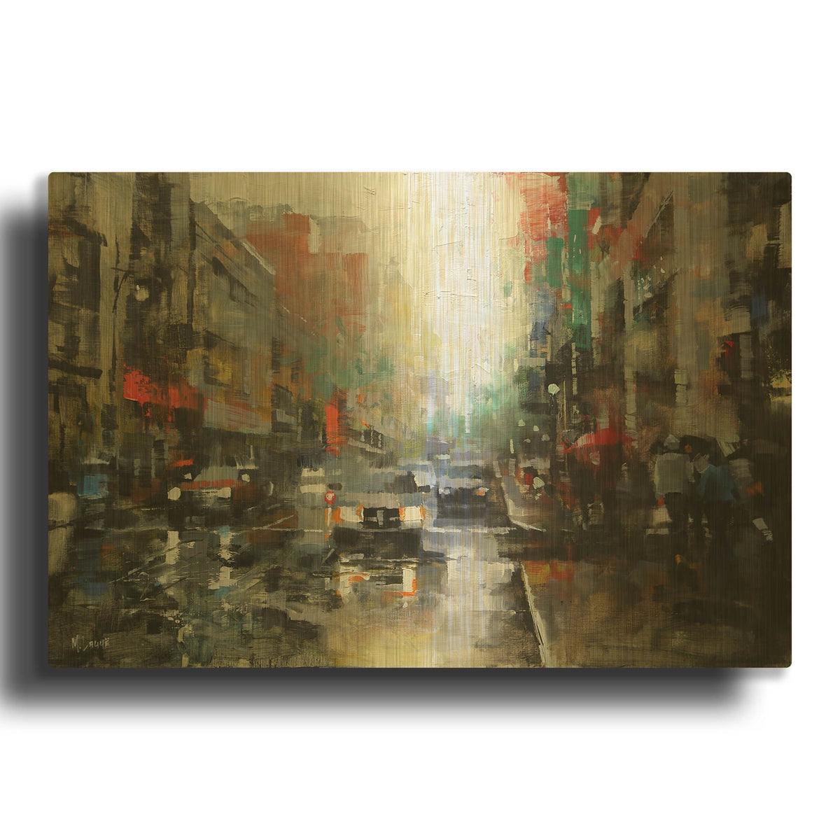 'Montreal Rain' By Mark Lague Gold Metal Wall Art