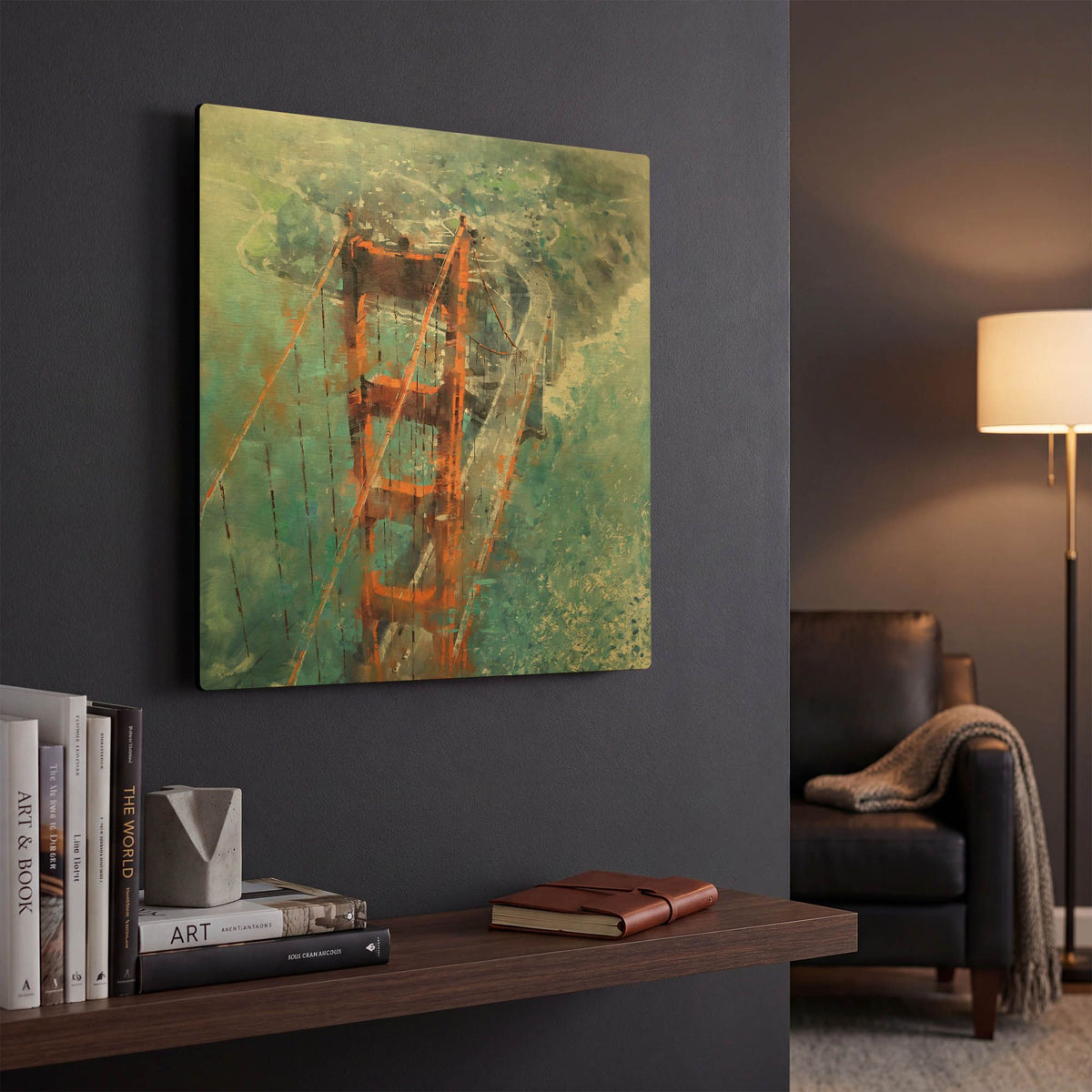 'Over Golden Gate' By Mark Lague Gold Metal Wall Art