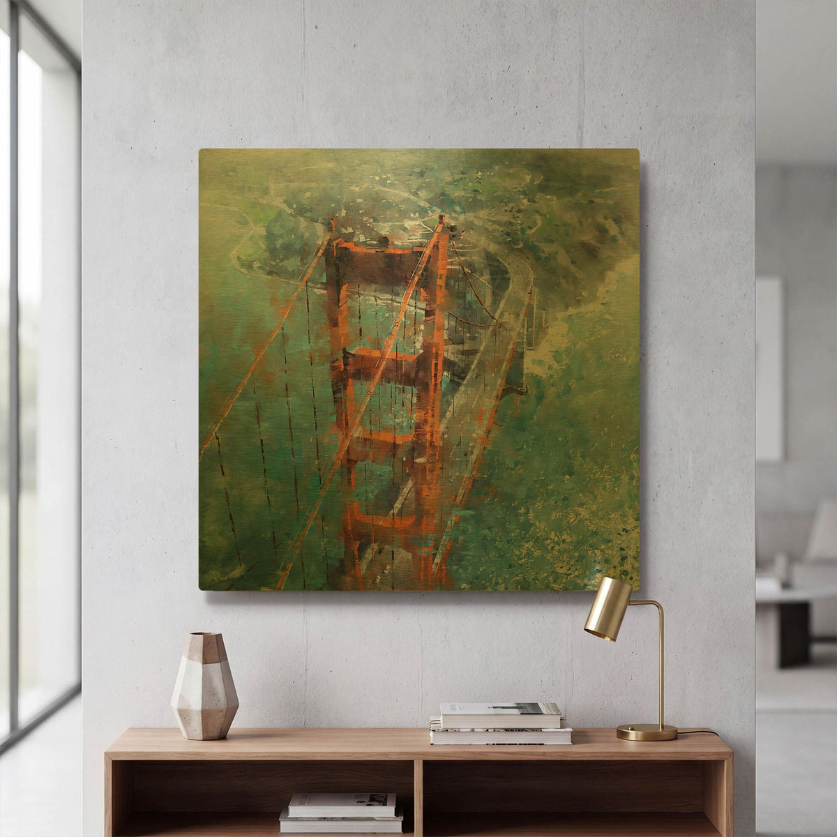'Over Golden Gate' By Mark Lague Gold Metal Wall Art