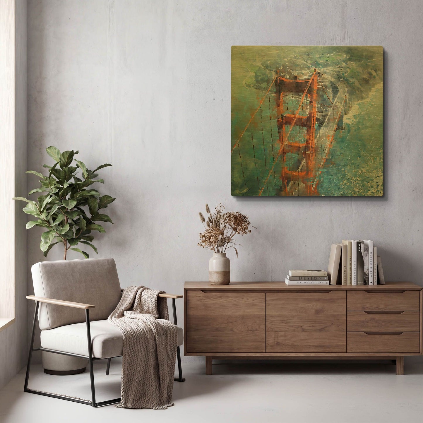 'Over Golden Gate' By Mark Lague Gold Metal Wall Art