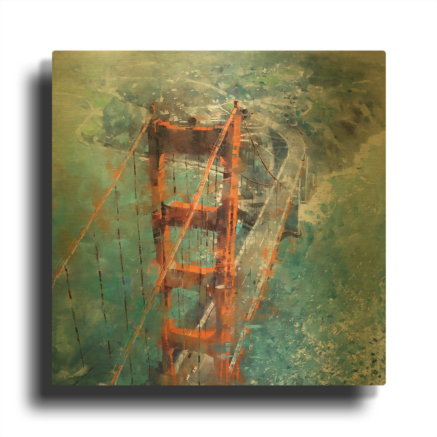 'Over Golden Gate' By Mark Lague Gold Metal Wall Art