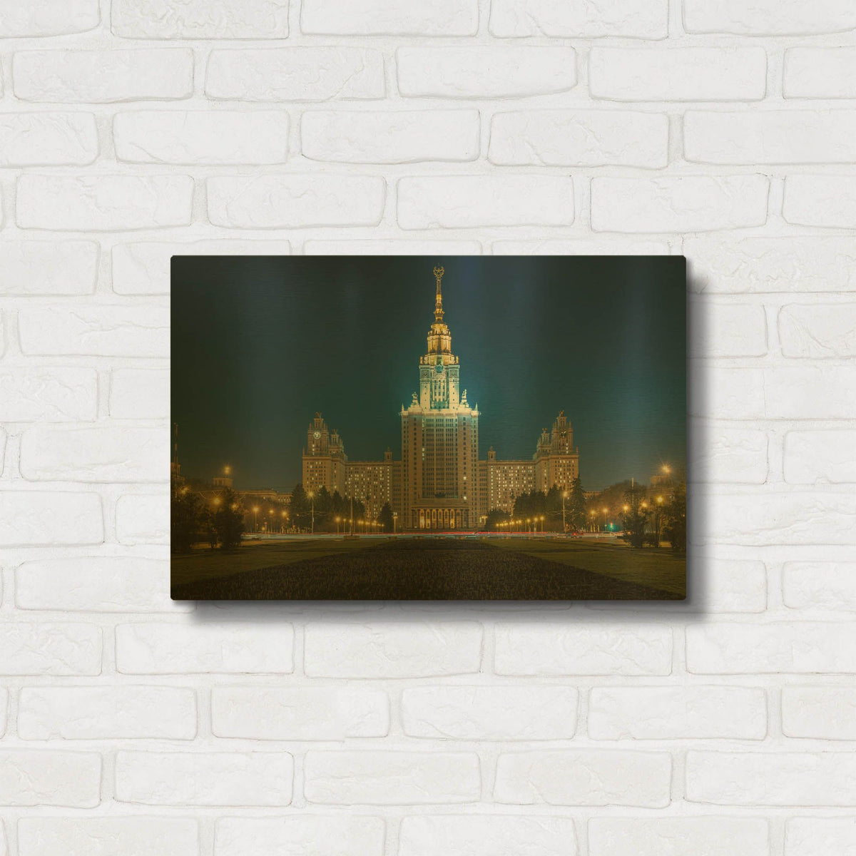 'Moscow - State Univercity' By AKG Gold Metal Wall Art