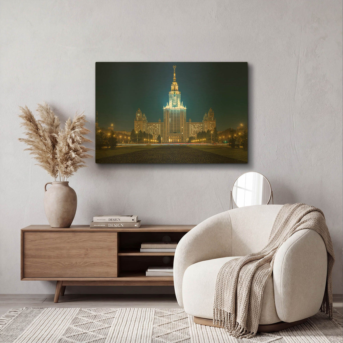 'Moscow - State Univercity' By AKG Gold Metal Wall Art