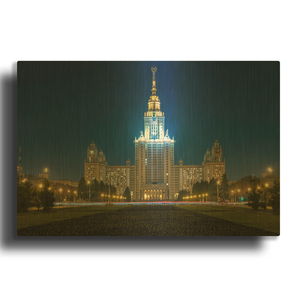 'Moscow - State Univercity' By AKG Gold Metal Wall Art