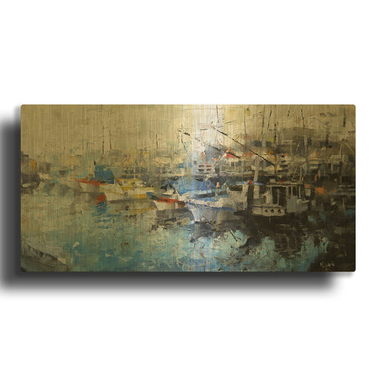 'San Francisco Wharf' By Mark Lague Gold Metal Wall Art