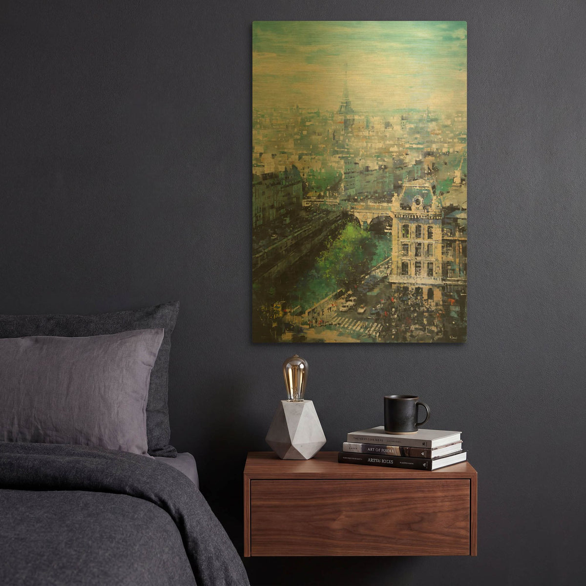 'Tower In The Distance' By Mark Lague Gold Metal Wall Art