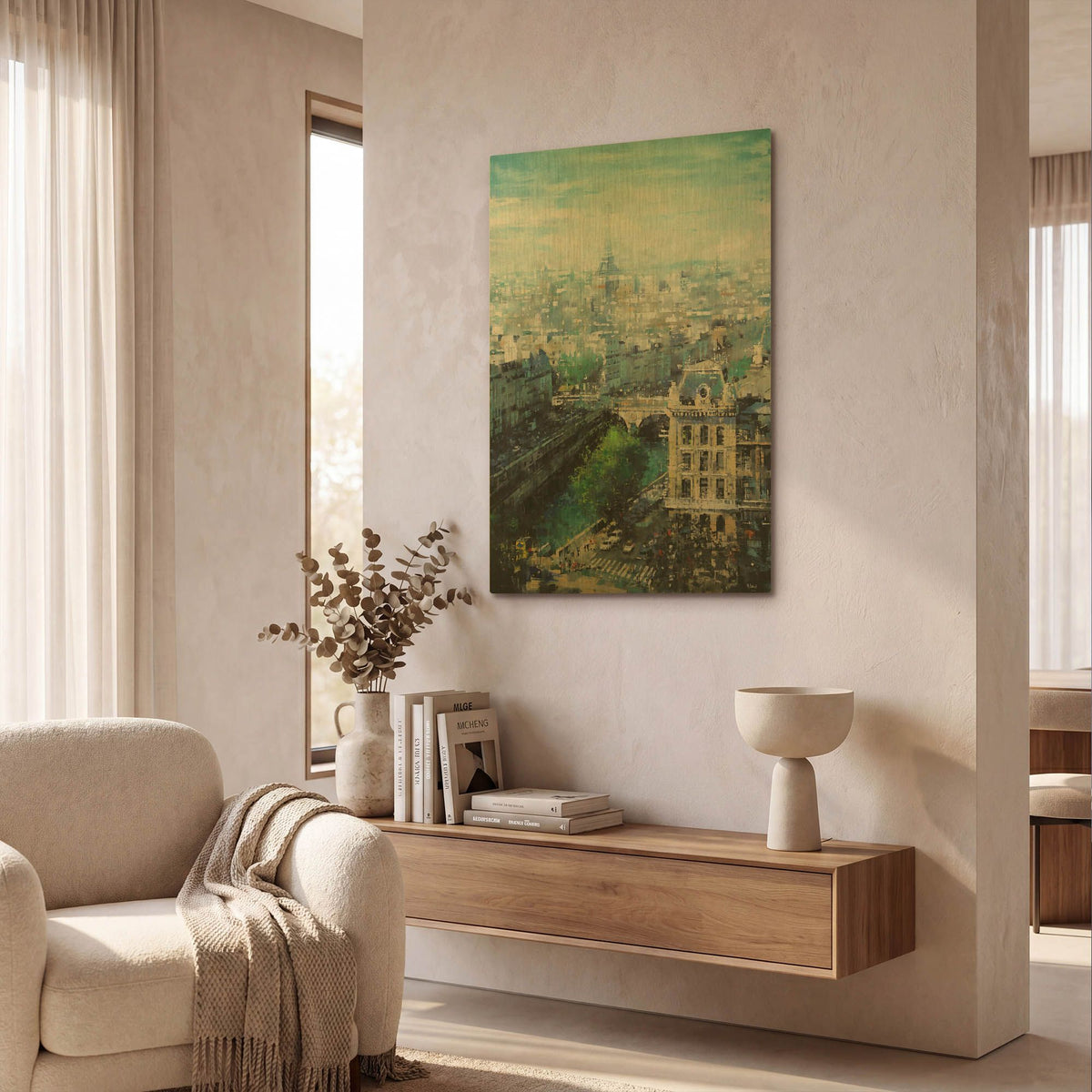 'Tower In The Distance' By Mark Lague Gold Metal Wall Art