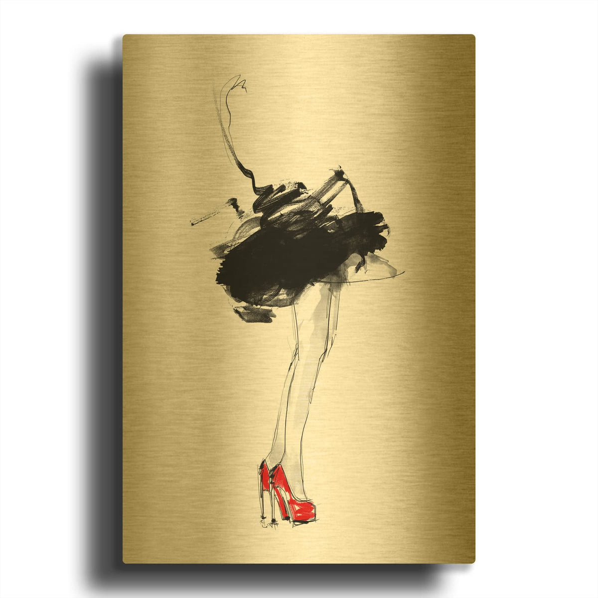 'Red Shoes' By Lotta Larsdotter Gold Metal Wall Art
