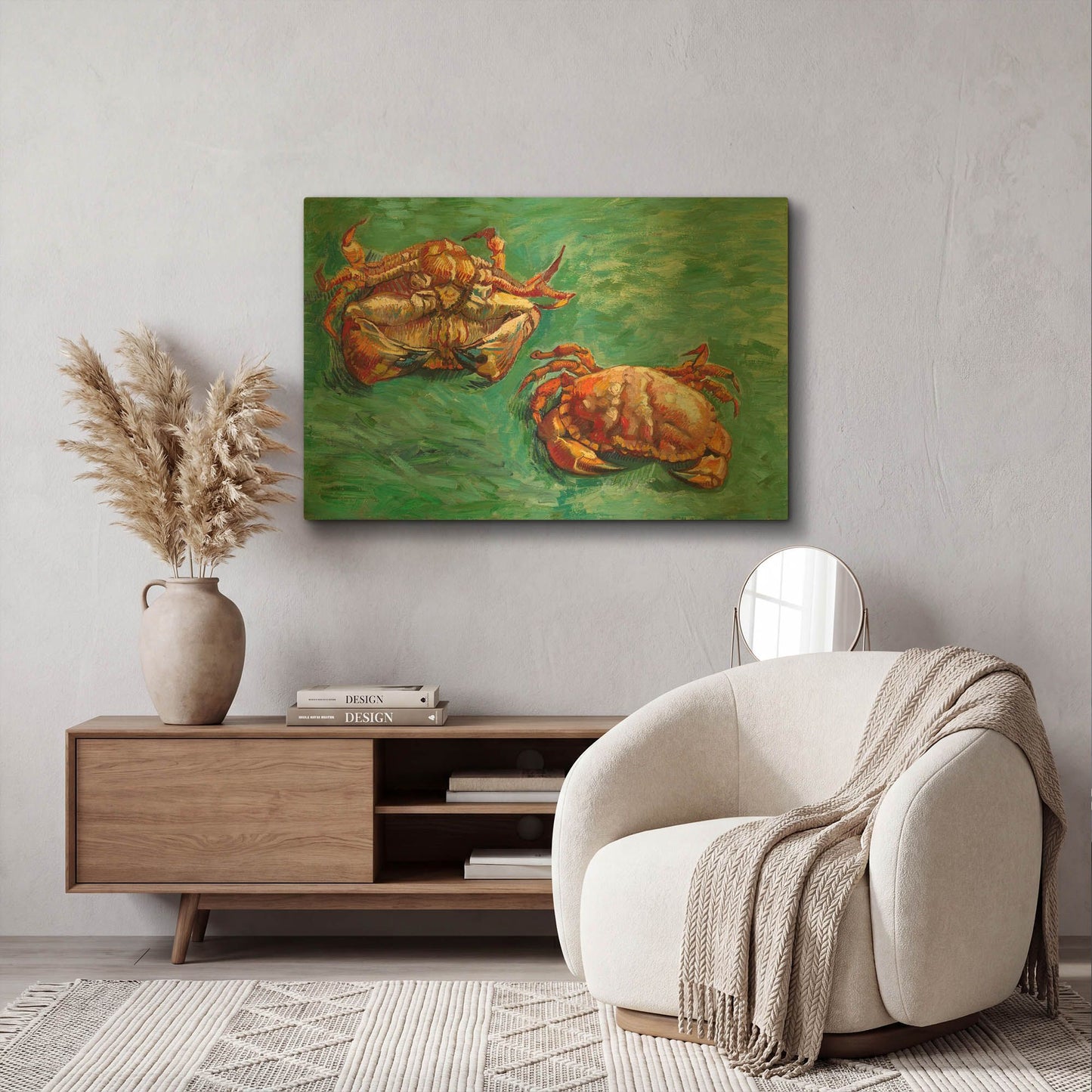 'Two Crabs' By Vincent Van Gogh Gold Metal Wall Art