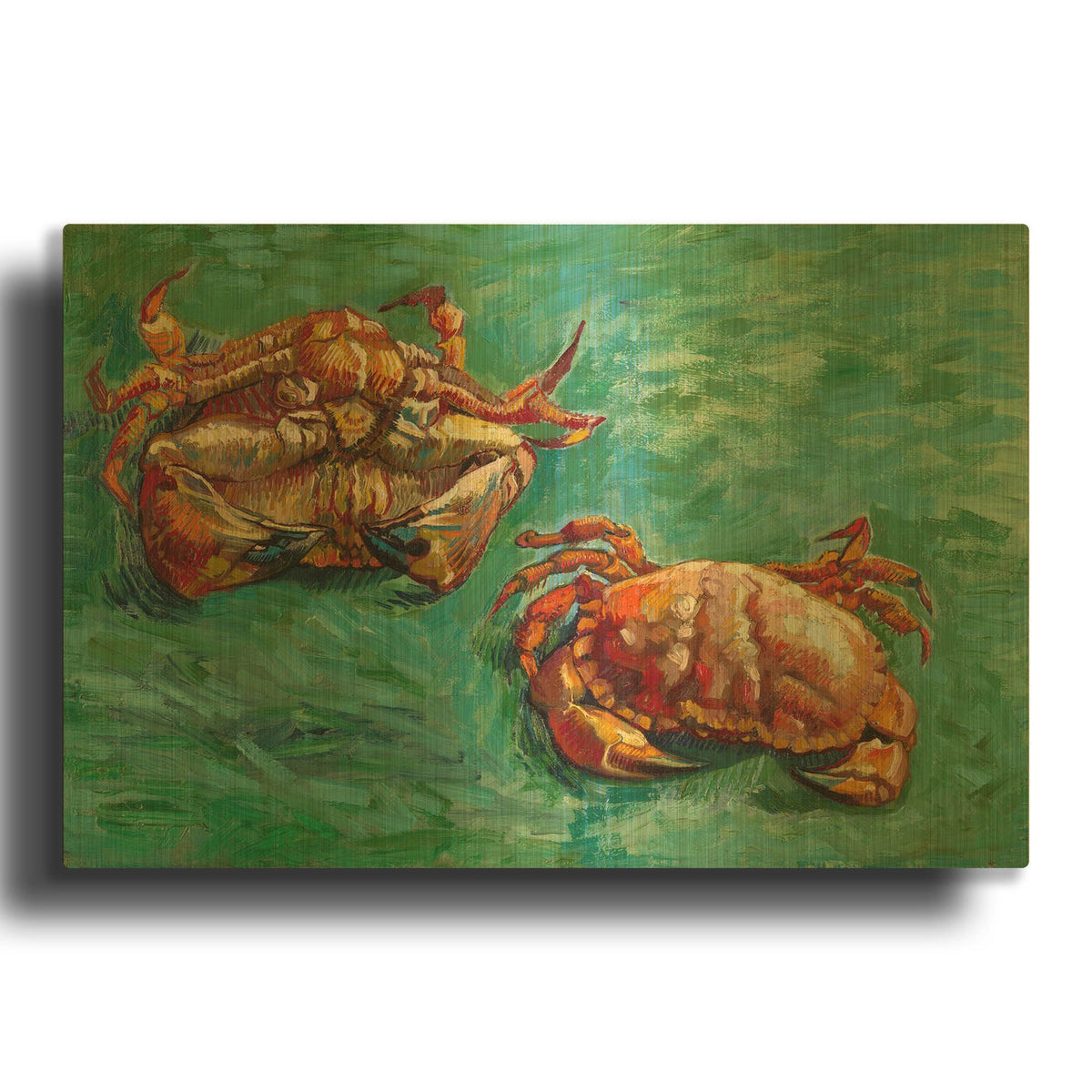 'Two Crabs' By Vincent Van Gogh Gold Metal Wall Art