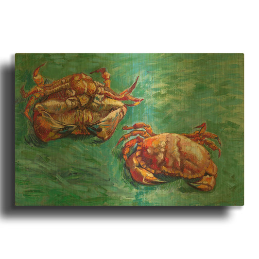 'Two Crabs' By Vincent Van Gogh Gold Metal Wall Art
