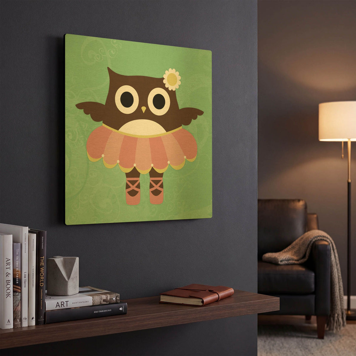 'Ballerina Owl' By Nancy Lee Gold Metal Wall Art