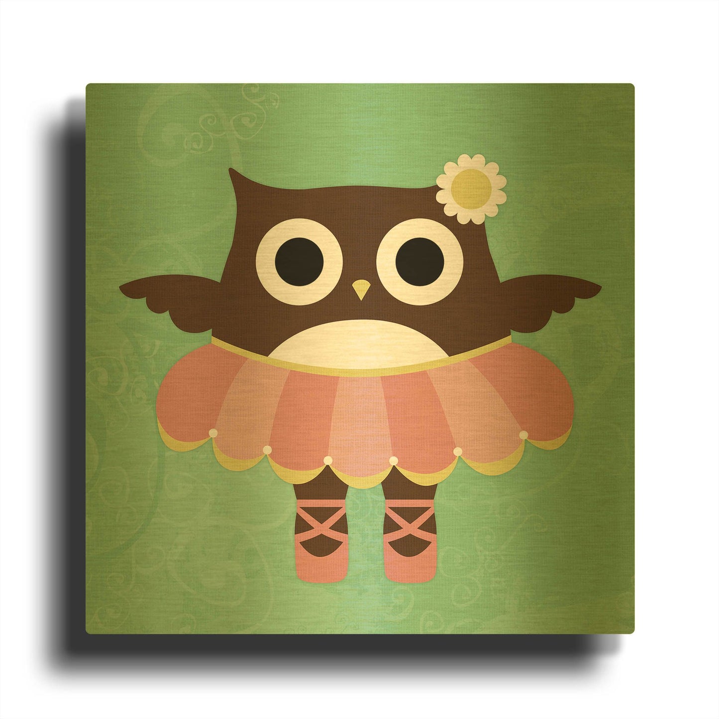 'Ballerina Owl' By Nancy Lee Gold Metal Wall Art