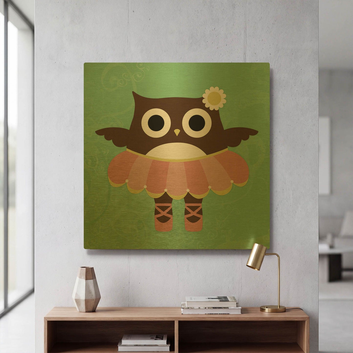 'Ballerina Owl' By Nancy Lee Gold Metal Wall Art