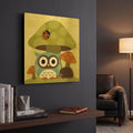 'Owl and Hedgehog' By Nancy Lee Gold Metal Wall Art