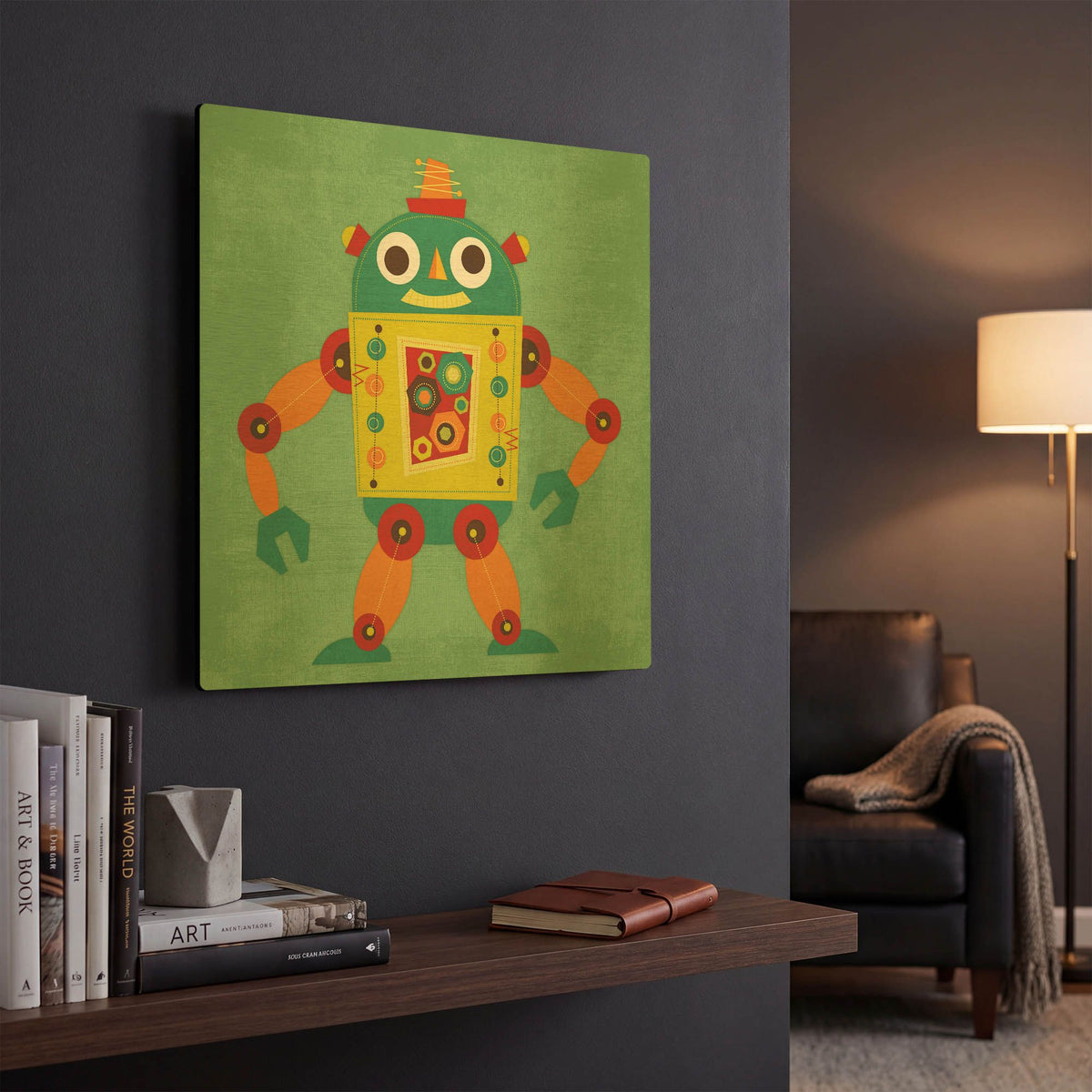 'Robot 1' By Nancy Lee Gold Metal Wall Art