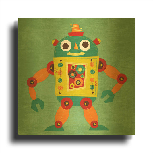 'Robot 1' By Nancy Lee Gold Metal Wall Art