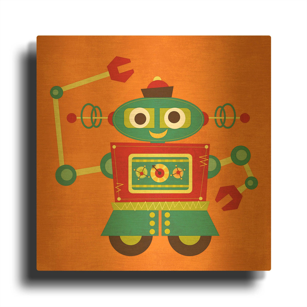 'Robot 2' By Nancy Lee Gold Metal Wall Art
