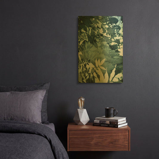 'Abstract Leaves' By Iris Lehnhardt Gold Metal Wall Art
