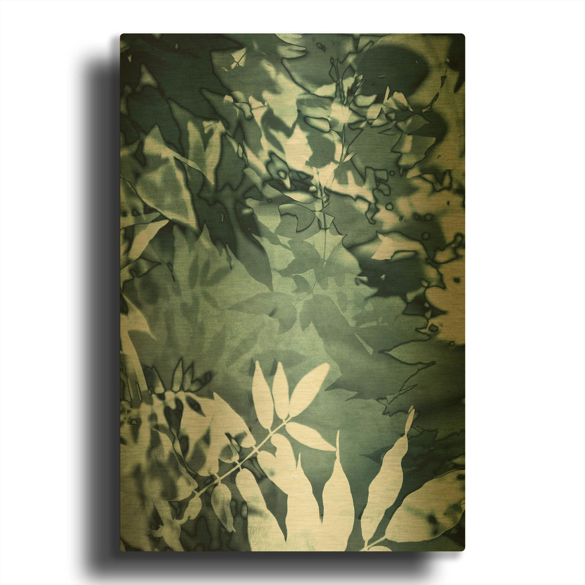 'Abstract Leaves' By Iris Lehnhardt Gold Metal Wall Art