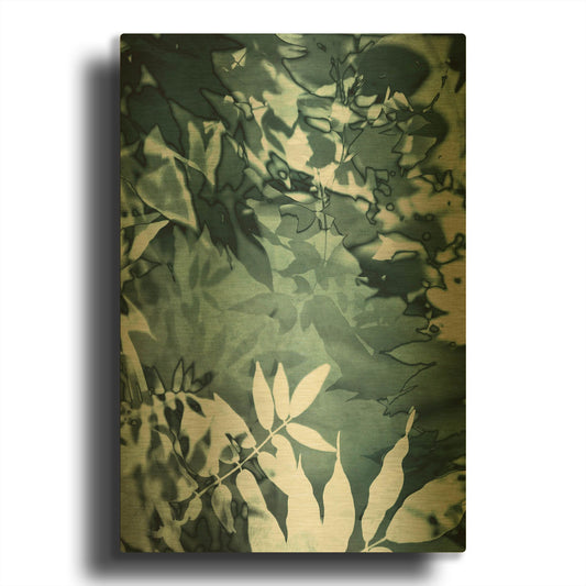 'Abstract Leaves' By Iris Lehnhardt Gold Metal Wall Art