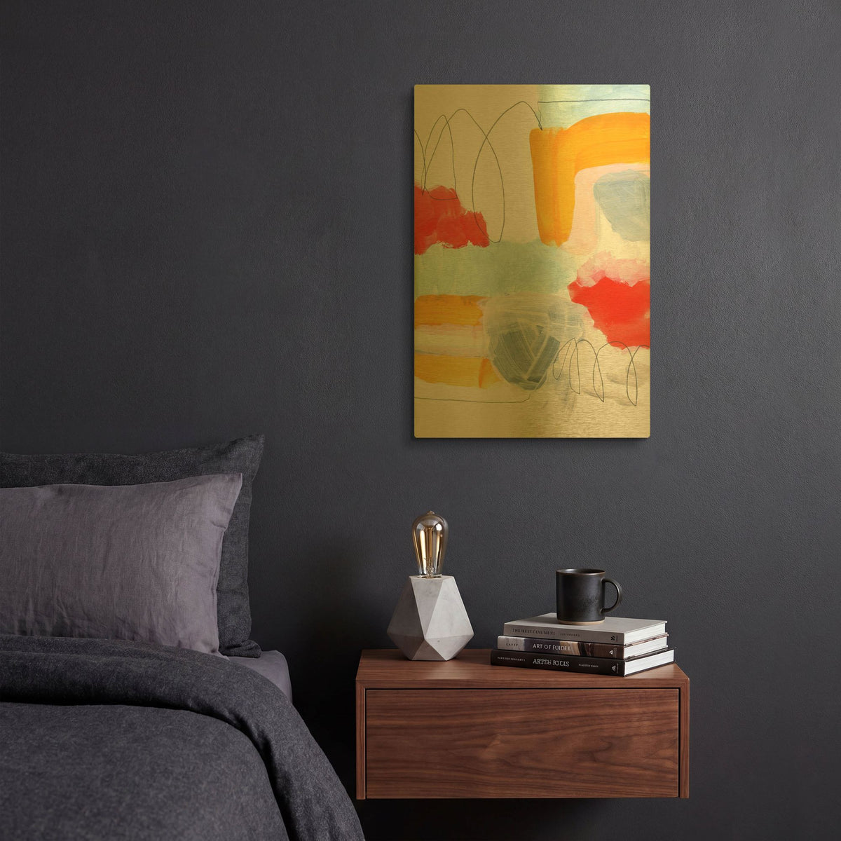 'Abstract Painting XVI' By Iris Lehnhardt Gold Metal Wall Art