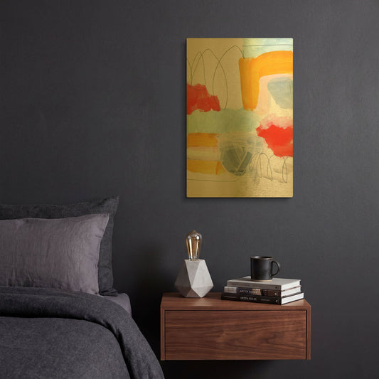 'Abstract Painting XVI' By Iris Lehnhardt Gold Metal Wall Art