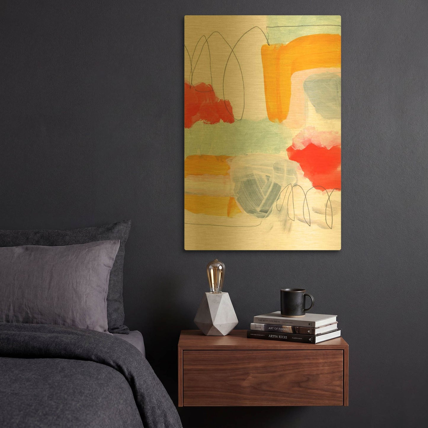 'Abstract Painting XVI' By Iris Lehnhardt Gold Metal Wall Art