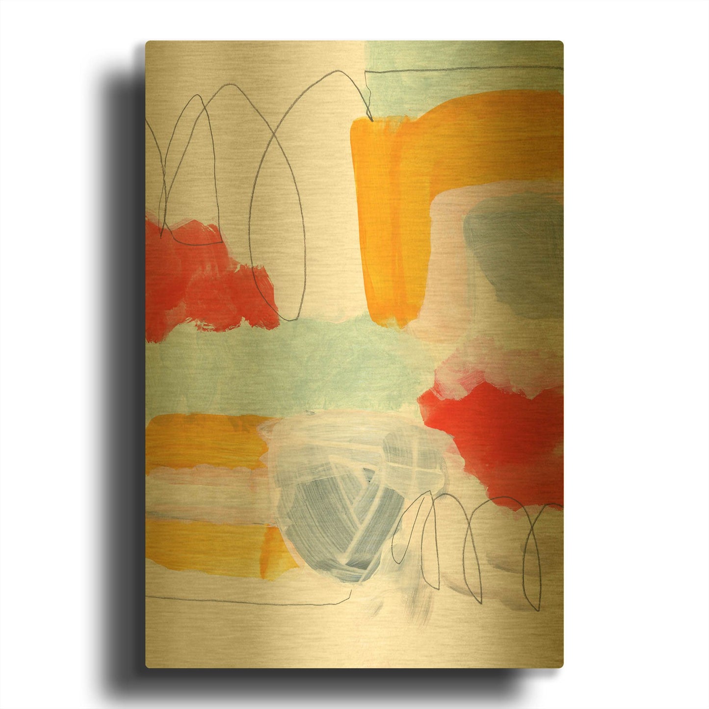 'Abstract Painting XVI' By Iris Lehnhardt Gold Metal Wall Art