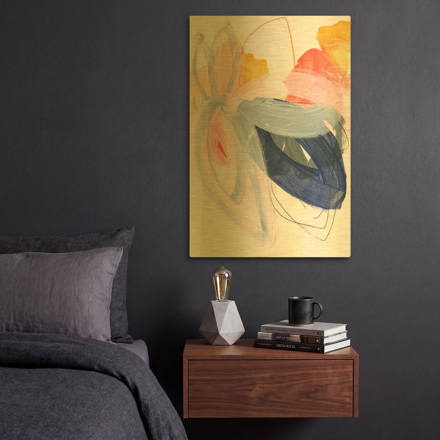 'Abstract Painting XVII' By Iris Lehnhardt Gold Metal Wall Art