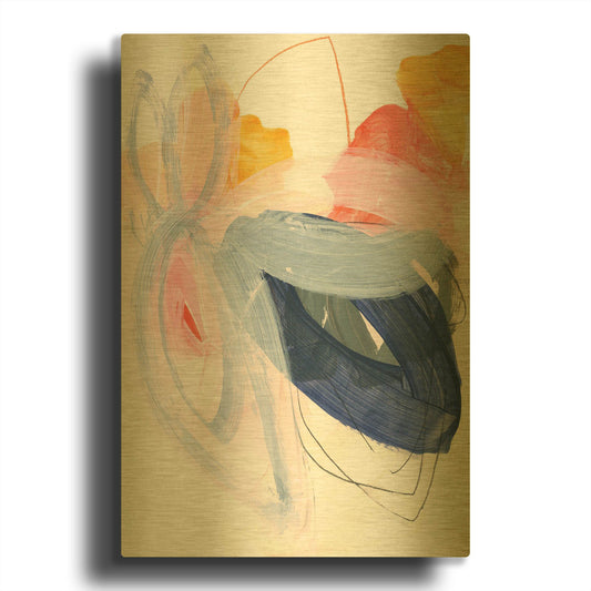 'Abstract Painting XVII' By Iris Lehnhardt Gold Metal Wall Art
