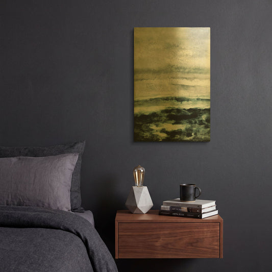 'Abstract Waterscape' By Iris Lehnhardt Gold Metal Wall Art