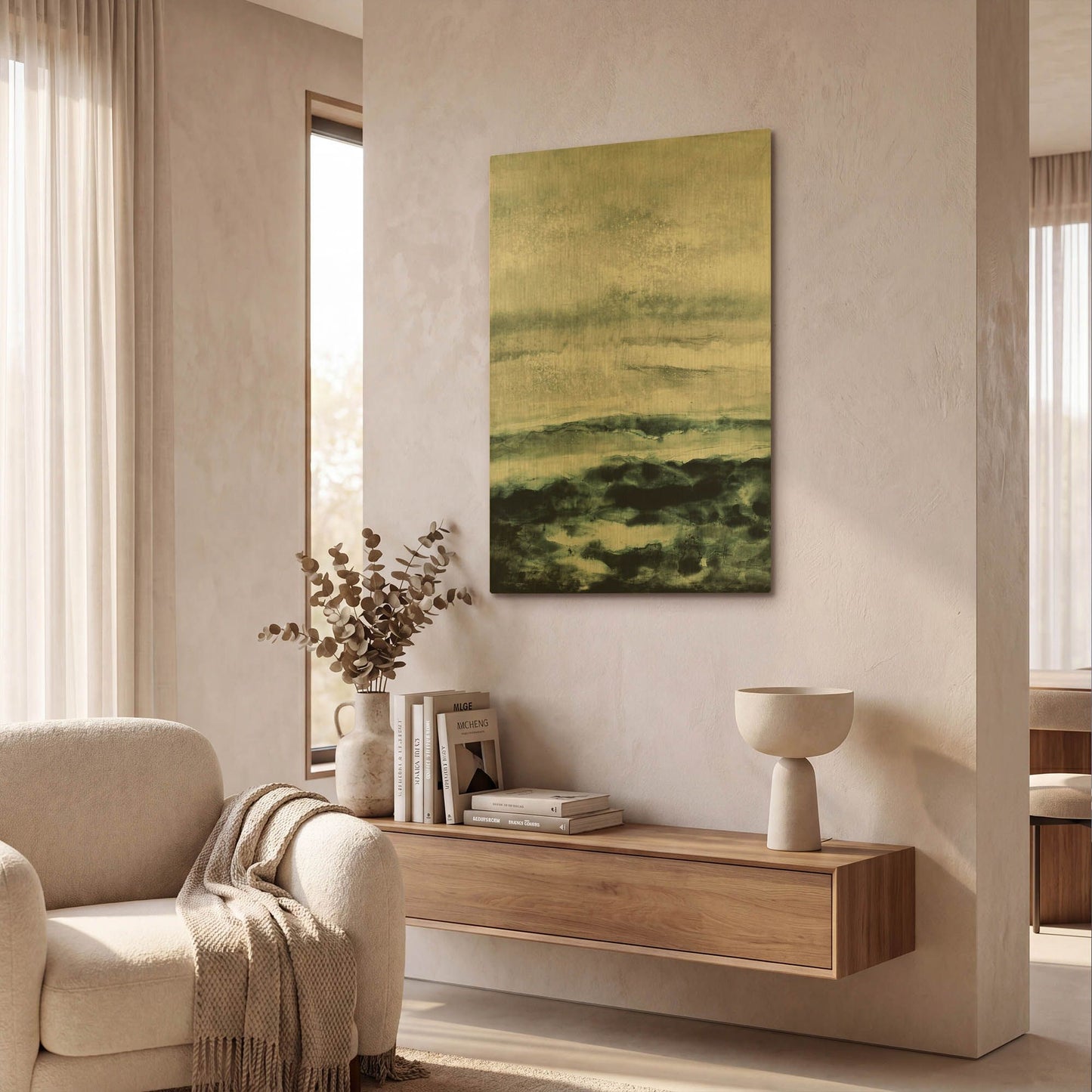 'Abstract Waterscape' By Iris Lehnhardt Gold Metal Wall Art
