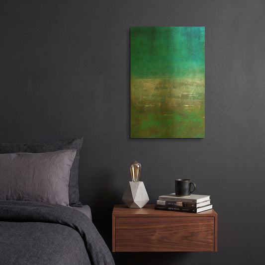 'Green Oasis' By Iris Lehnhardt Gold Metal Wall Art
