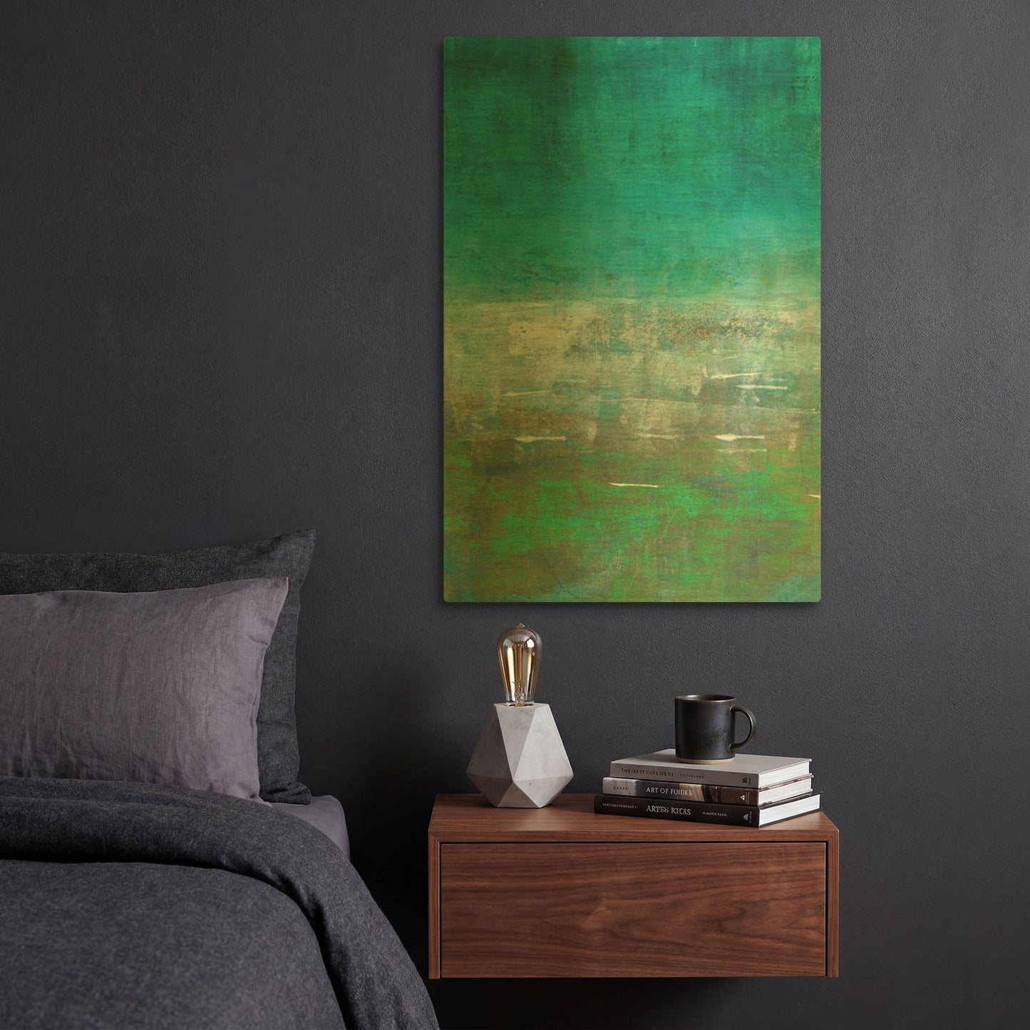 'Green Oasis' By Iris Lehnhardt Gold Metal Wall Art