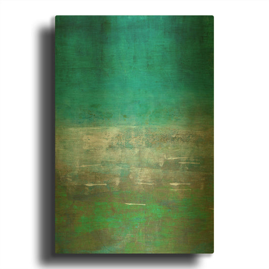 'Green Oasis' By Iris Lehnhardt Gold Metal Wall Art