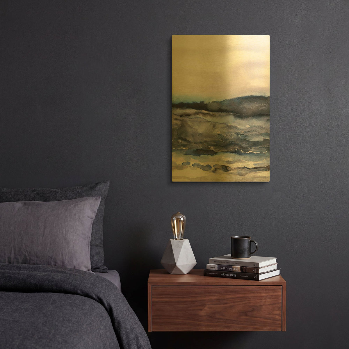 'Layers of Colour 2' By Iris Lehnhardt Gold Metal Wall Art