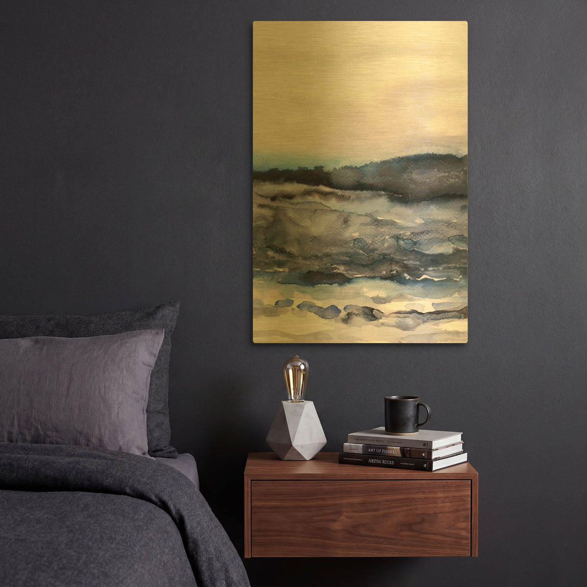 'Layers of Colour 2' By Iris Lehnhardt Gold Metal Wall Art