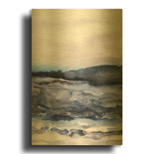 'Layers of Colour 2' By Iris Lehnhardt Gold Metal Wall Art