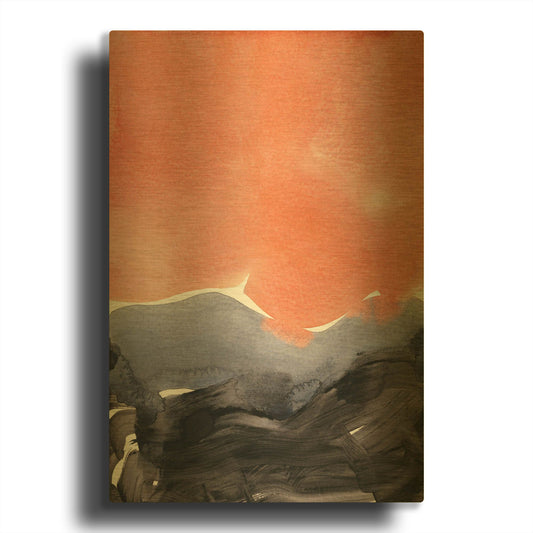 'Orange Blue Graphite' By Iris Lehnhardt Gold Metal Wall Art