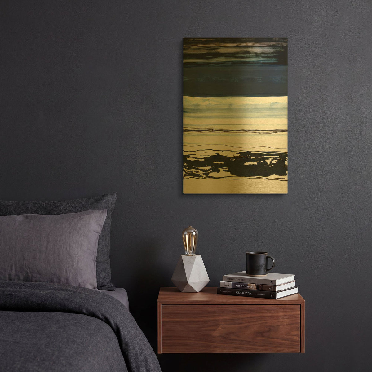 'Strata 2' By Iris Lehnhardt Gold Metal Wall Art