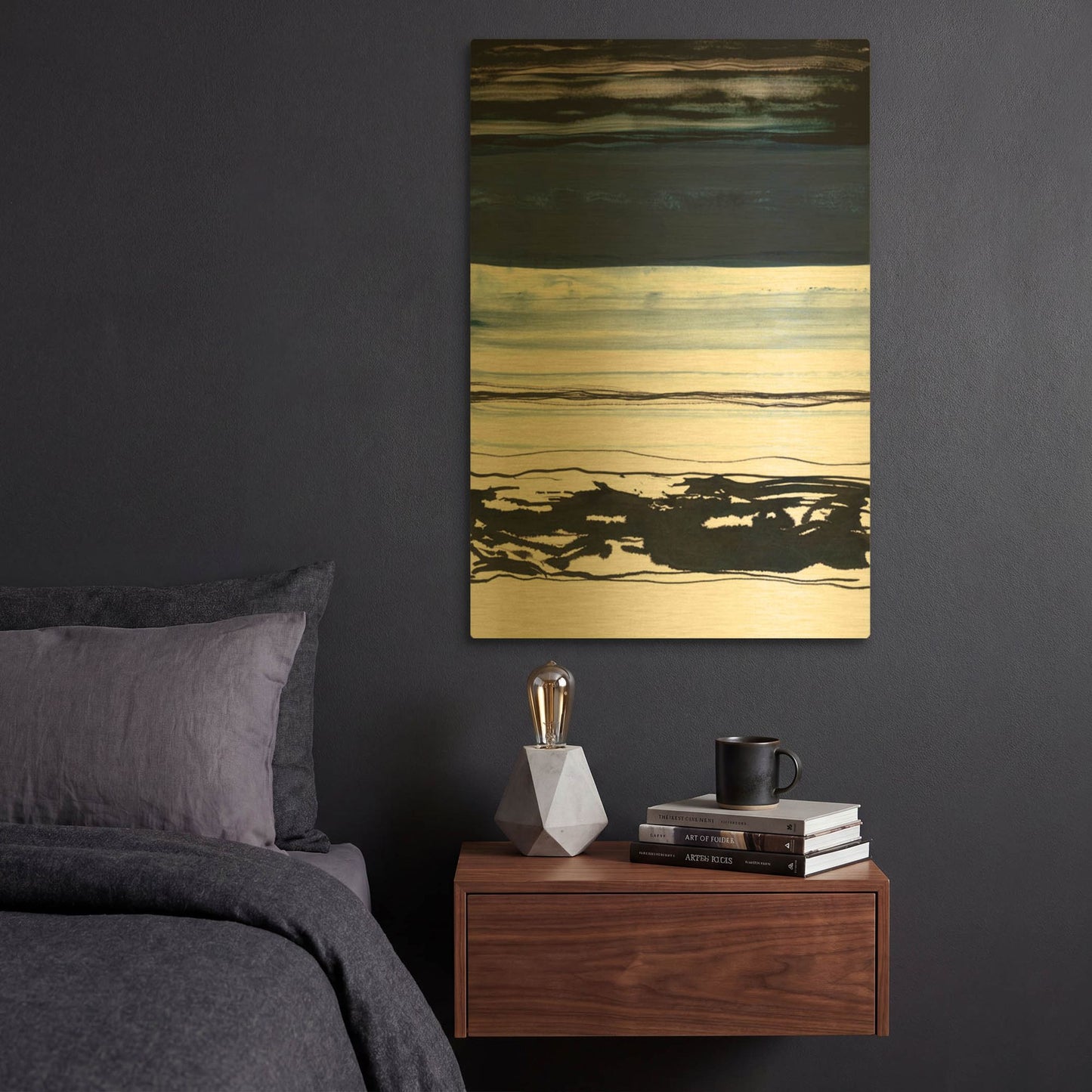 'Strata 2' By Iris Lehnhardt Gold Metal Wall Art