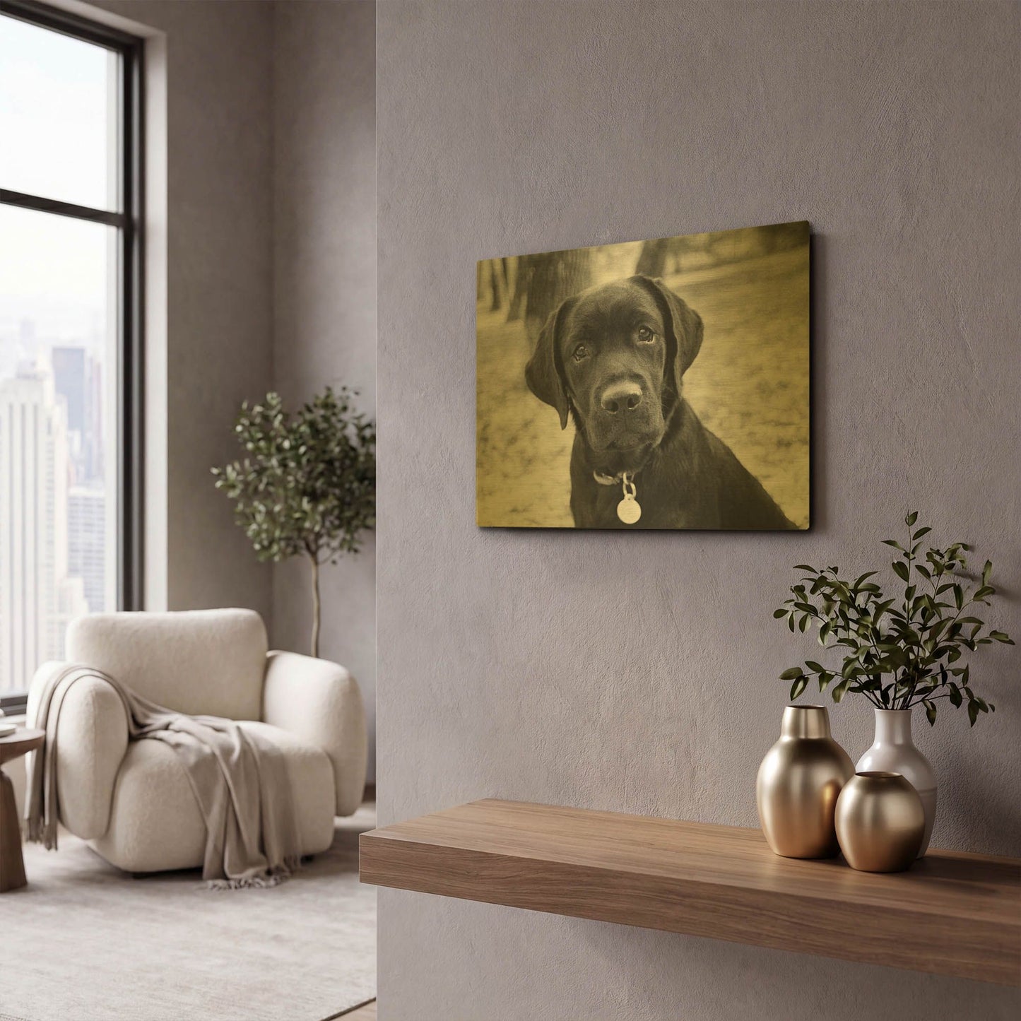 'Zoey' By Kim Levin Gold Metal Wall Art