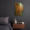 'Café Van Gogh 2008 Arles France' By Haixia Liu Gold Metal Wall Art