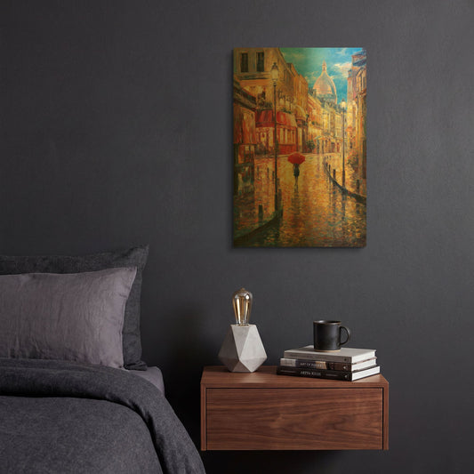 'Montmartre Evening' By Haixia Liu Gold Metal Wall Art