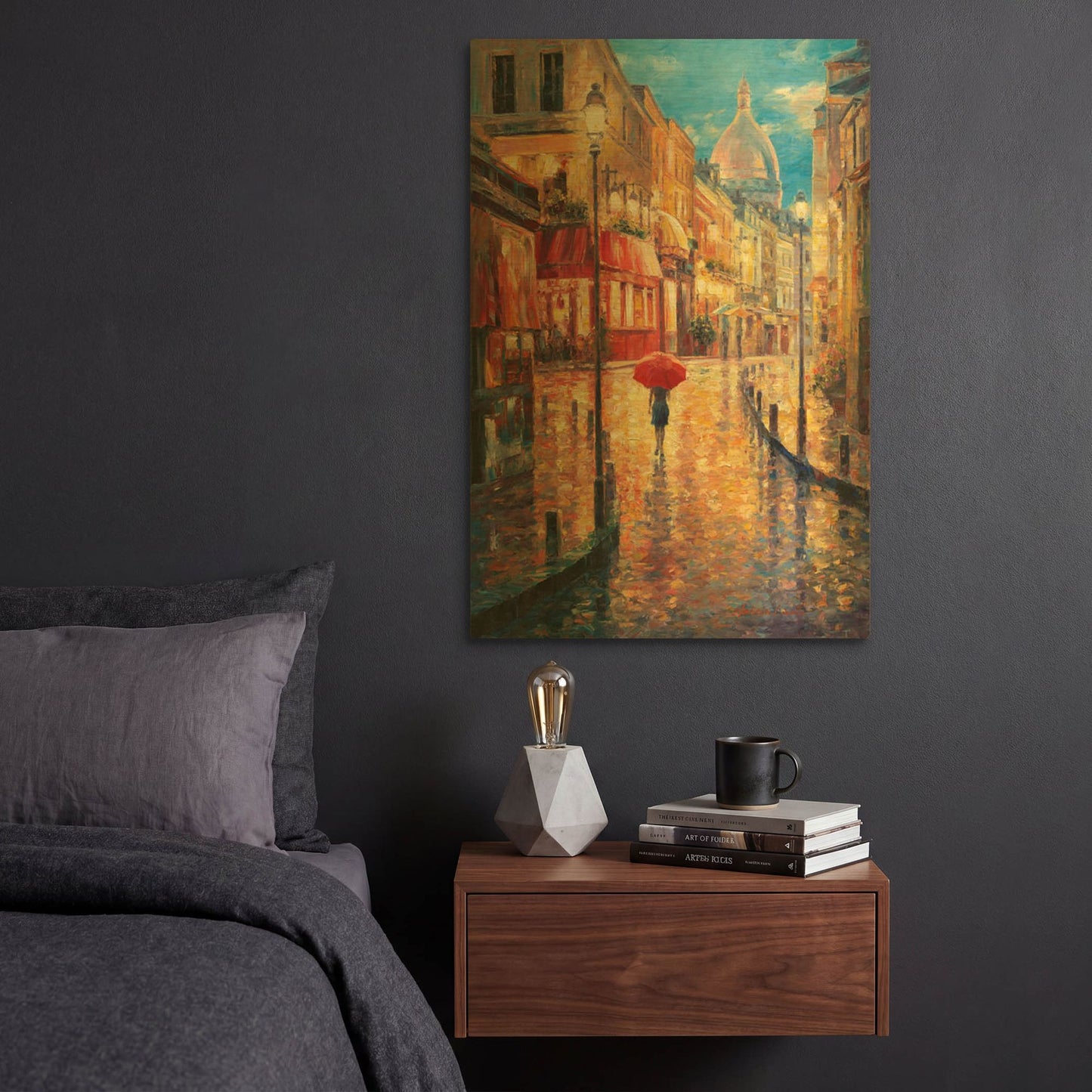 'Montmartre Evening' By Haixia Liu Gold Metal Wall Art