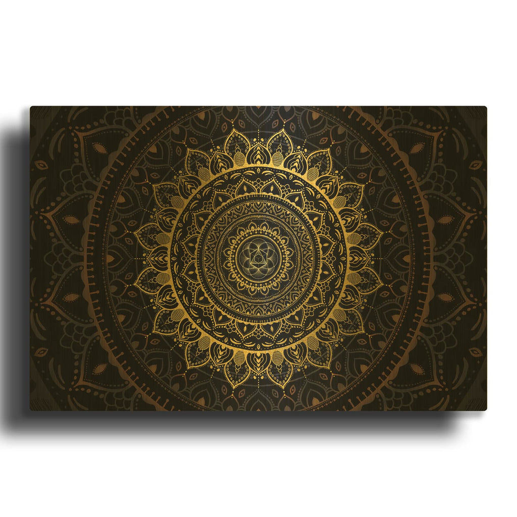 'Zen Mandala 2' By Cameron Gray Gold Metal Wall Art