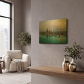'Cloudy Winter in Chicago Crop' By AKG Gold Metal Wall Art