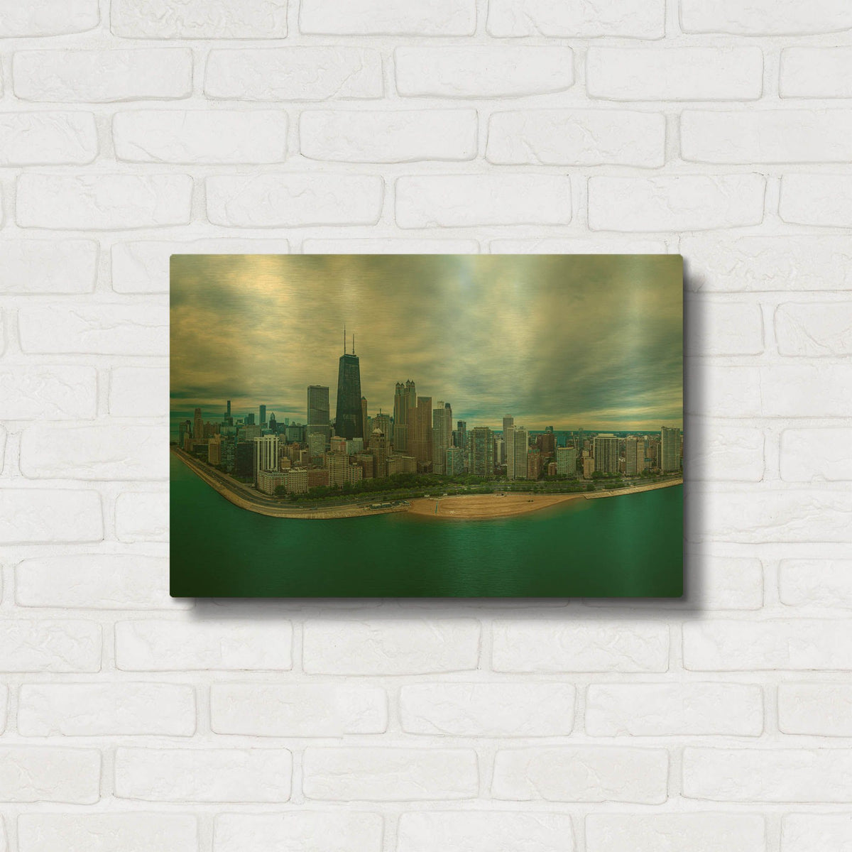 'Wonderful Chicago Crop' By AKG Gold Metal Wall Art
